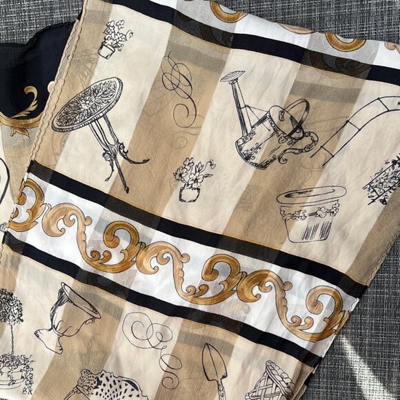 Vintage Liz Claiborne 100% Silk Elegant Patterned Fabric - Picture 3 of 6